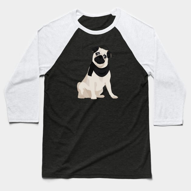 Winter Pug Dog T-Shirt for Dog Lovers Baseball T-Shirt by riin92